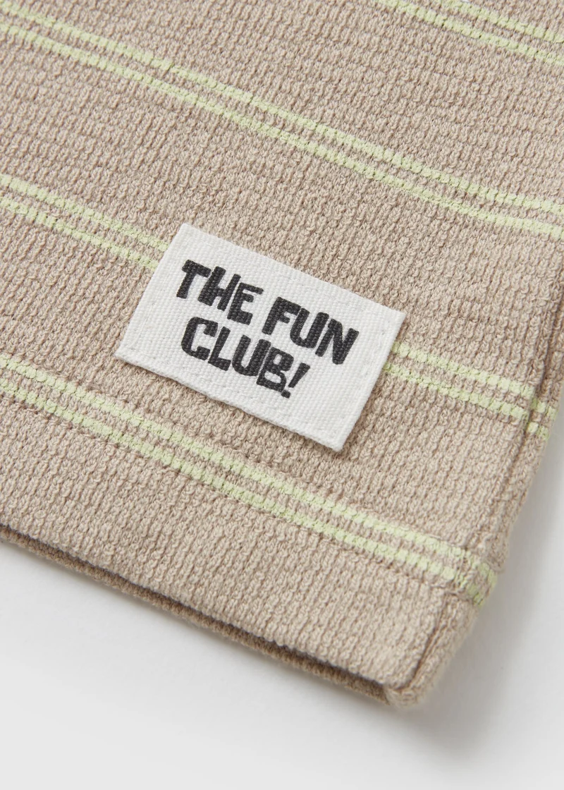 Matalan Boys Beige Textured Stripe T-Shirt